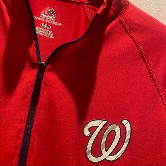 2/$30 Washington National Men’s Red Coolbase Pullover Medium M - Picture 3 of 4
